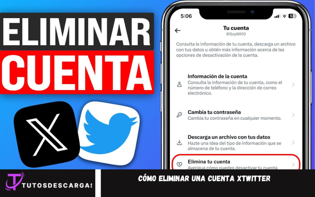 eliminar una cuenta XTwitter
